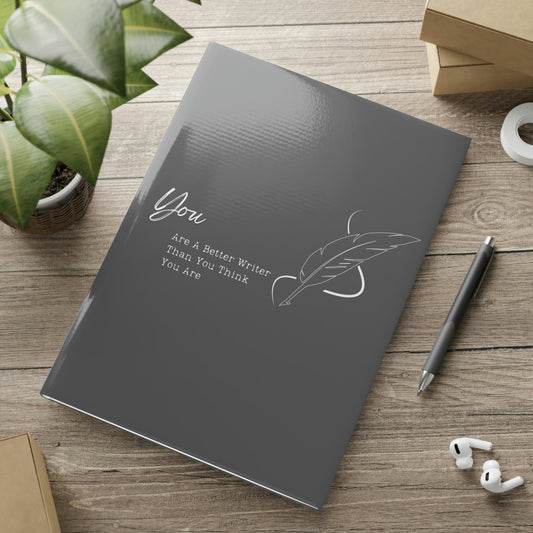 Hardcover Notebook with Puffy Covers (Gray)  // You are a better writer than you think you are // Write Out Loud
