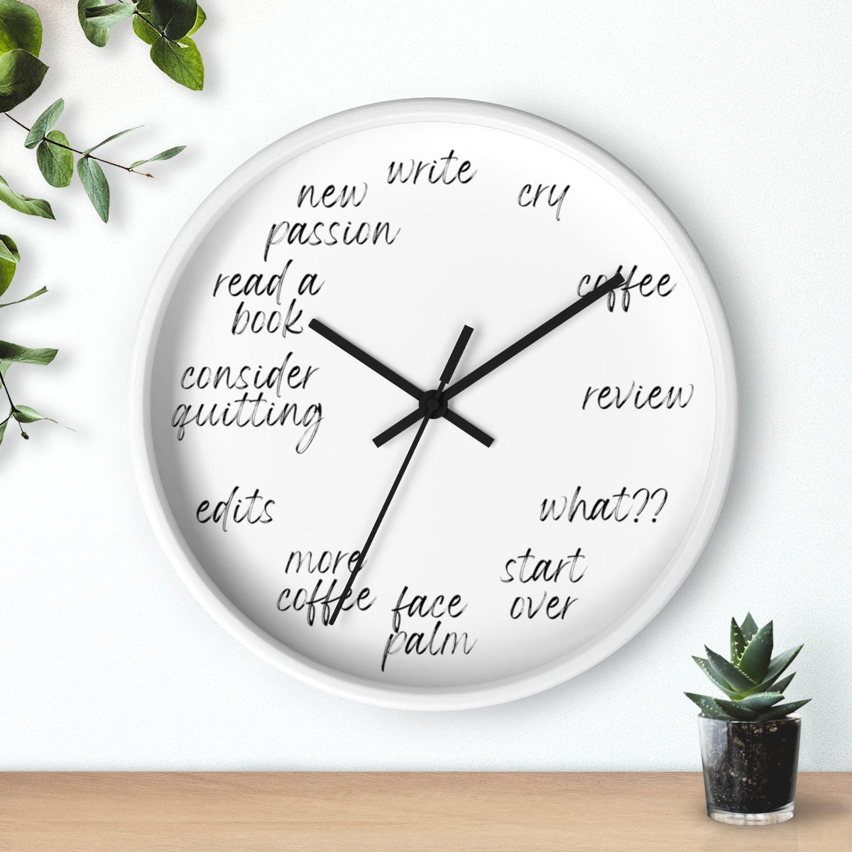 A Day in the Life of an Author | Writer Gift | Writing Clock | Gifts for Writers | Wall clock