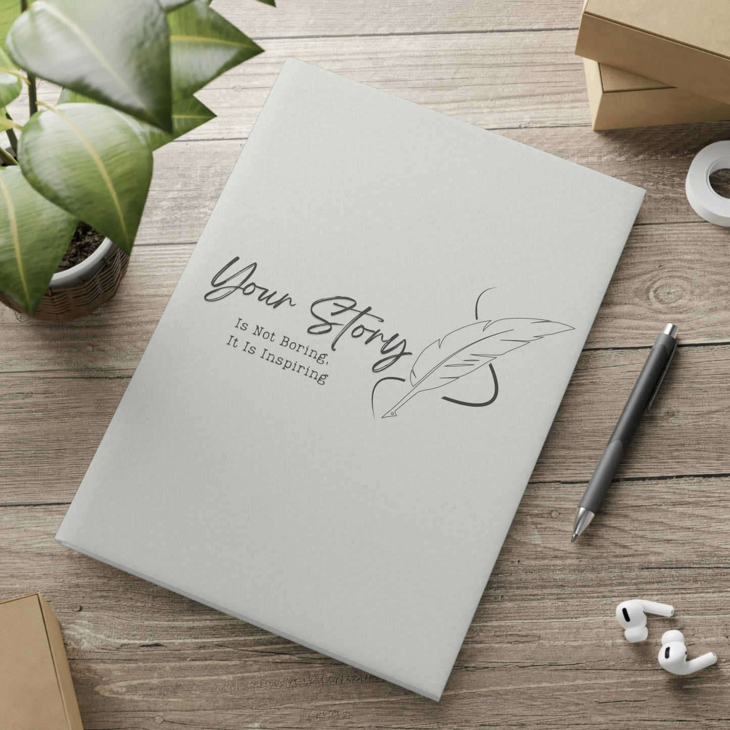 Hardcover Notebook with Puffy Covers // Your story is not boring // Write Out Loud