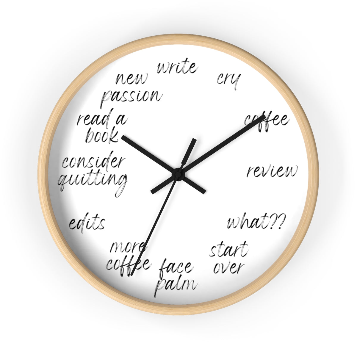 A Day in the Life of an Author | Writer Gift | Writing Clock | Gifts for Writers | Wall clock