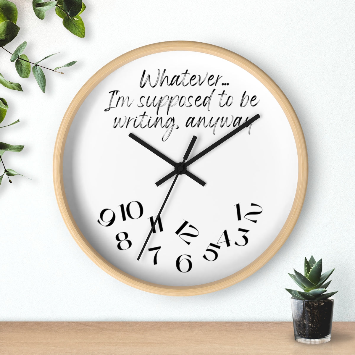 I'm Supposed to Be Writing | Writer Gift | Writing Clock | Gifts for Writers | Wall clock